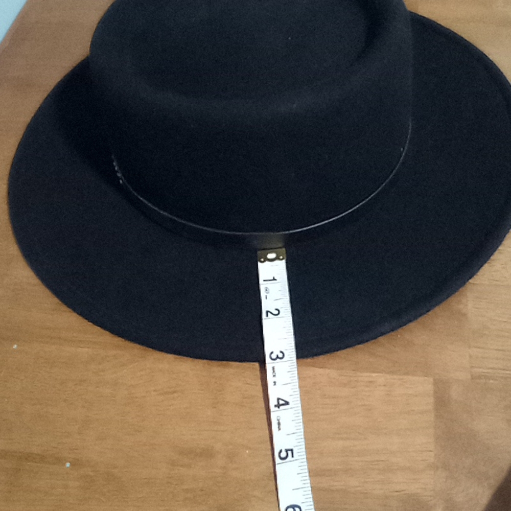 Wide Brim Wool Fedora With Metal Button Band Accent - Picture 12 of 16